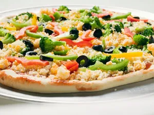 Fresh Mushroom Veggie Pizza