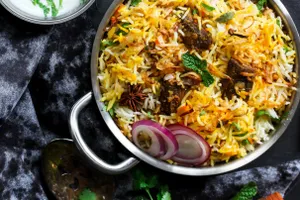 Veg Biryani (half) + 1 chaap