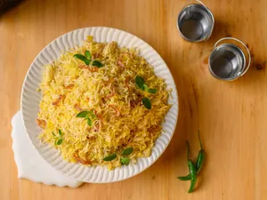(Half) Veg Biryani + Chaap