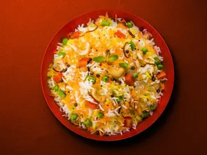 (Half) Veg Biryani + Chaap