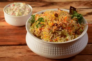 Veg Biryani (half) + Chaap