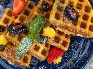 Mini Waffle Almond Brownie